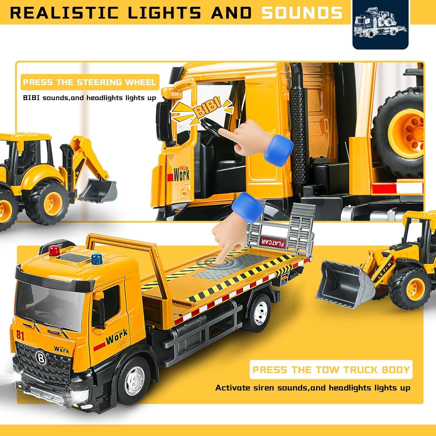 Camión de Remolque Juguete SHANTOU 31.75x8.13cm Luz y Sonido