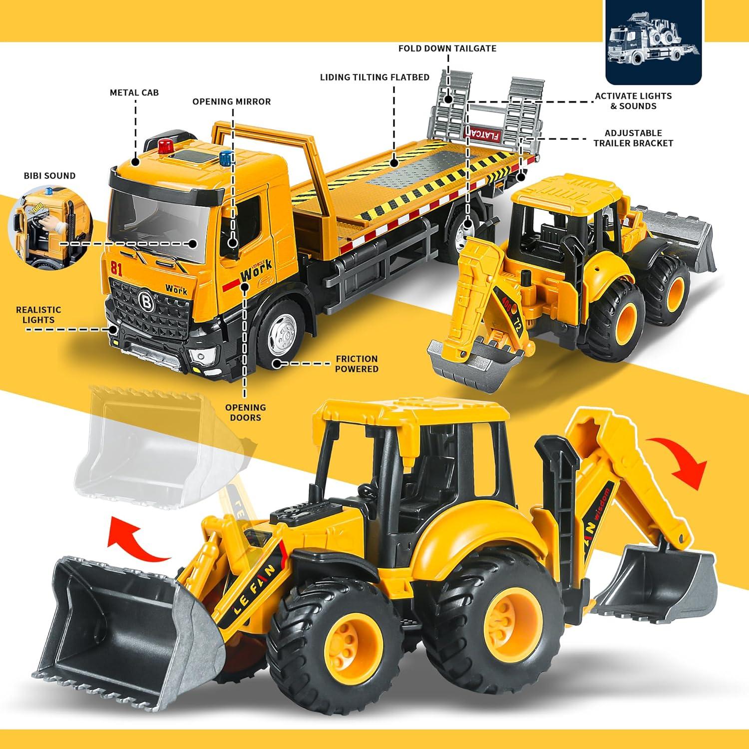 Camión de Remolque Juguete SHANTOU 31.75x8.13cm Luz y Sonido