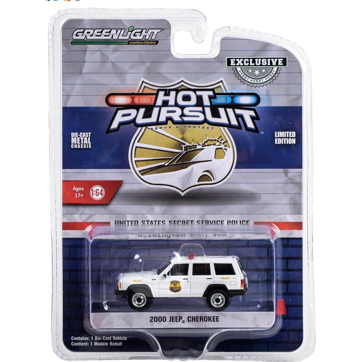 Jeep Cherokee 2000 Greenlight Policía Servicio Secreto 1:64