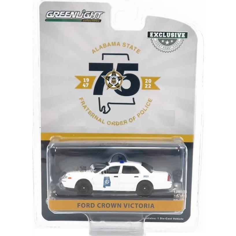 Modelo Diecast 1:64 Greenlight Crown Victoria 2008 Policía