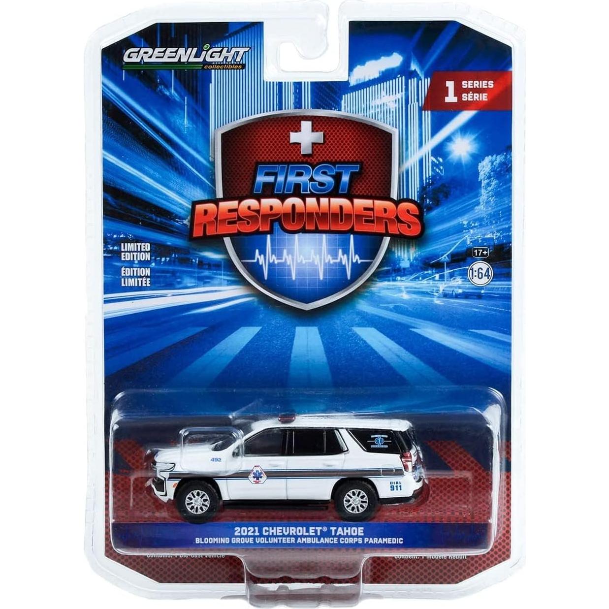 Greenlight 67040-F Chevy Tahoe 2021 Ambulancia 1/64 Diecast