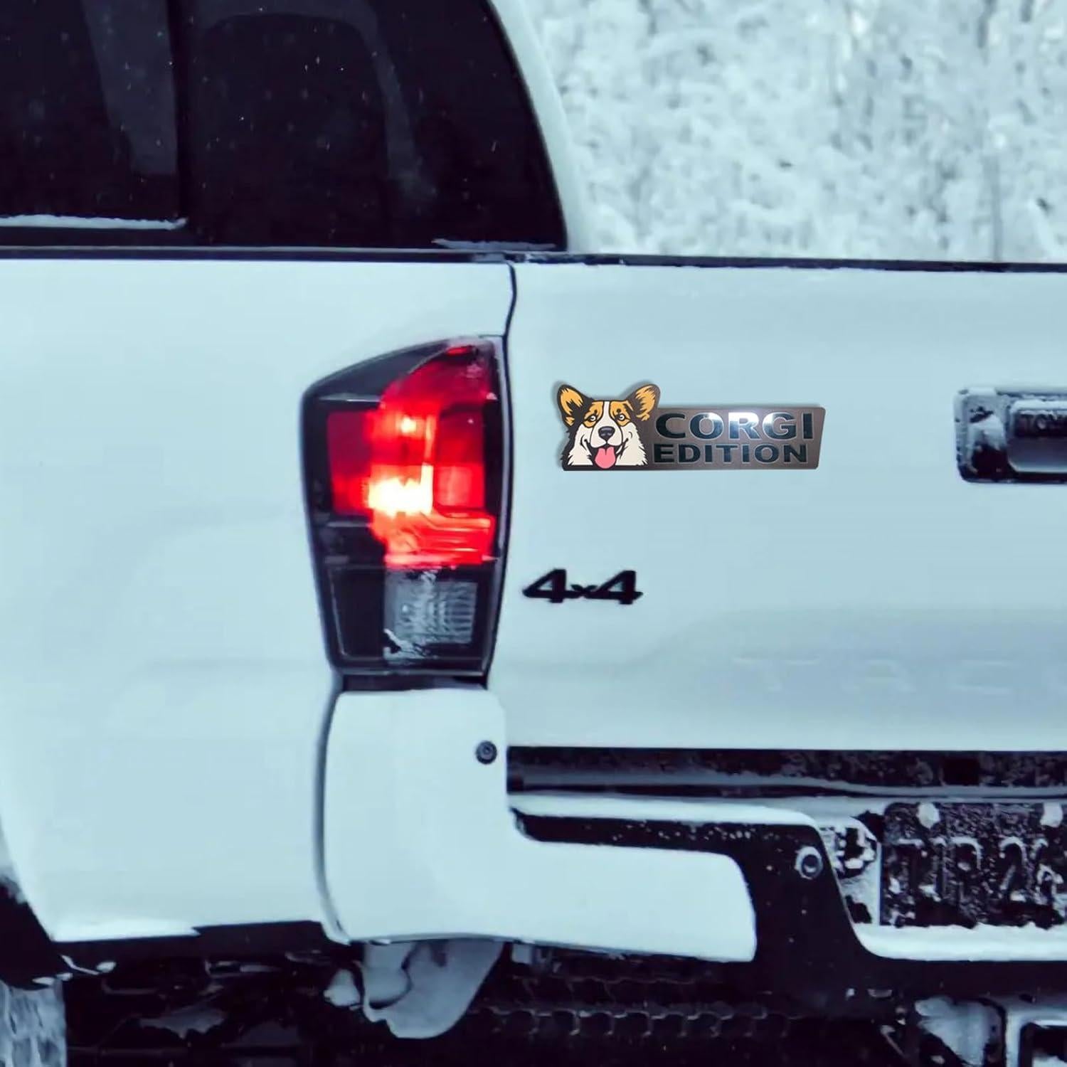 Insignia de Coche 3D BWALION Huella de Perro Corgi