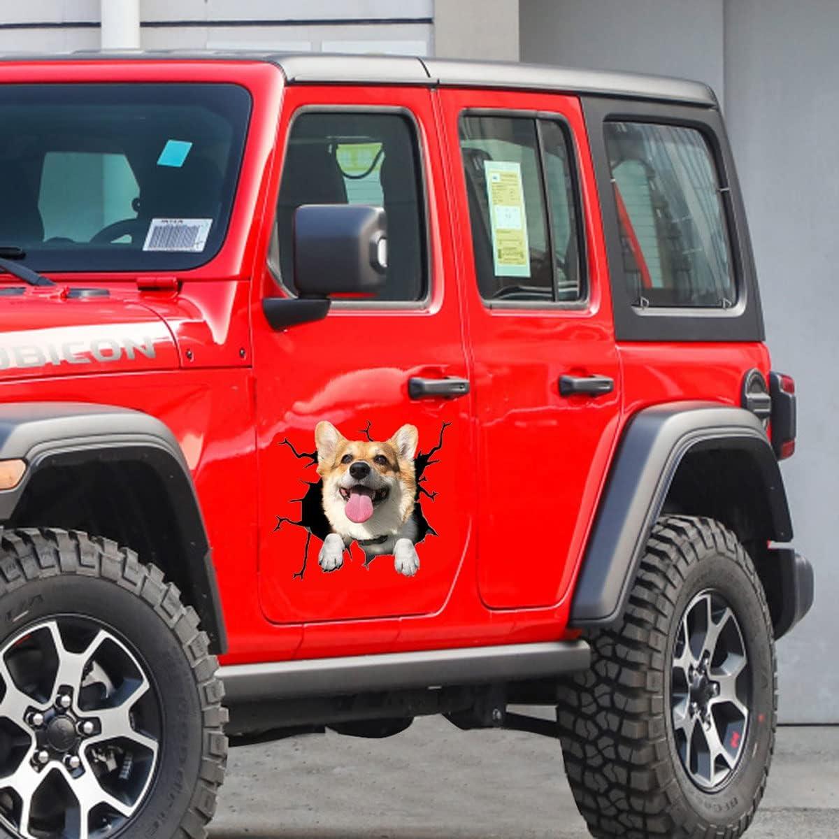 Calcomanía de Coche Corgi 3D Zpahq 30x30cm Impermeable