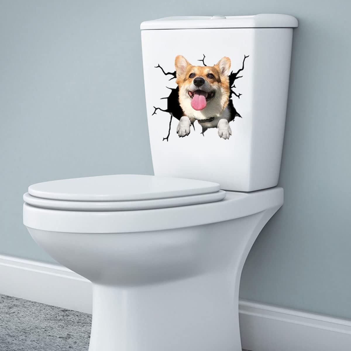 Calcomanía de Coche Corgi 3D Zpahq 30x30cm Impermeable