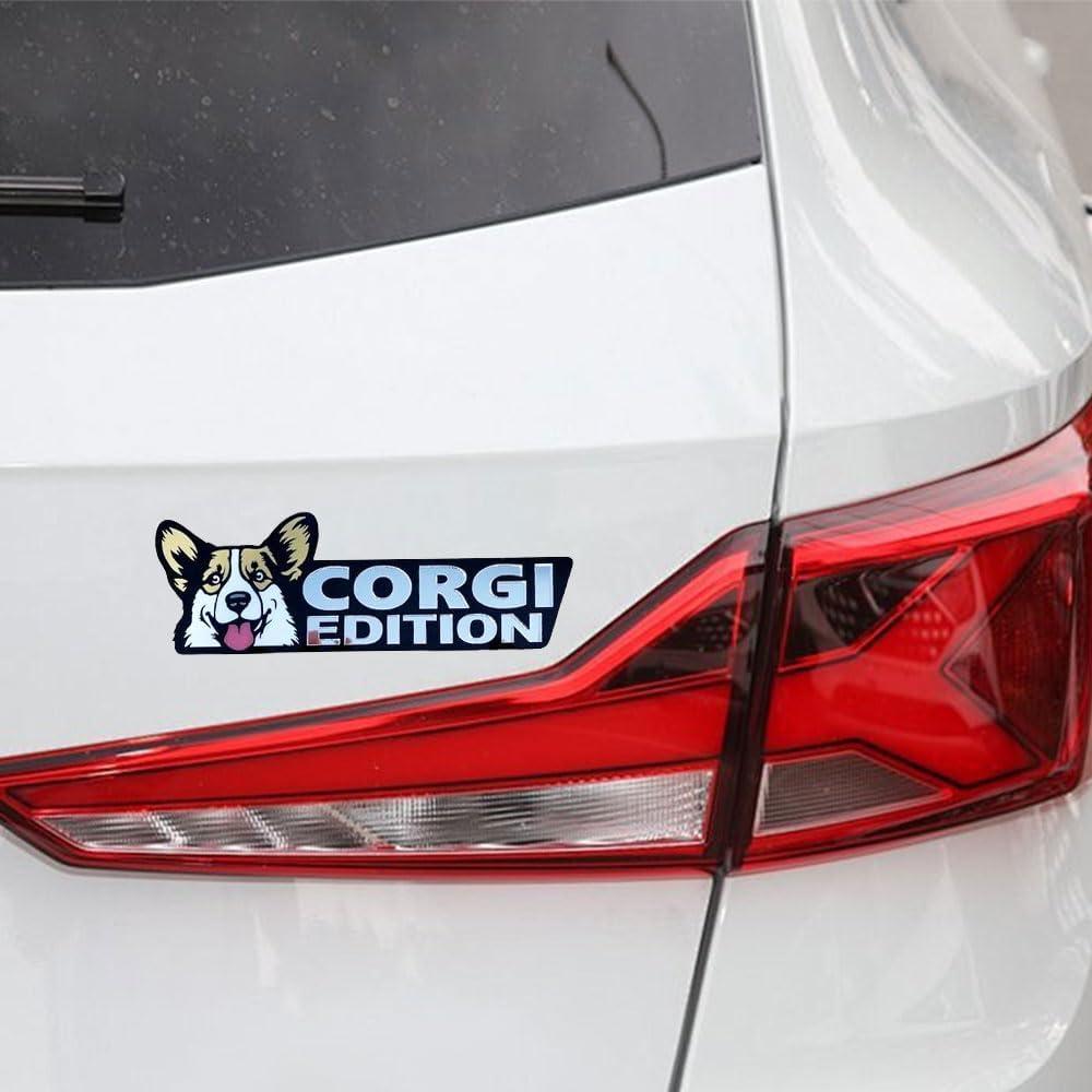 Insignia de Coche Lusebiy Corgi 3D Corte Láser Decorativa