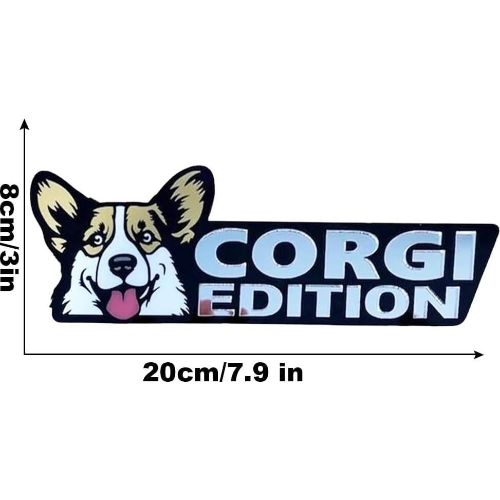 Insignia de Coche Lusebiy Corgi 3D Corte Láser Decorativa
