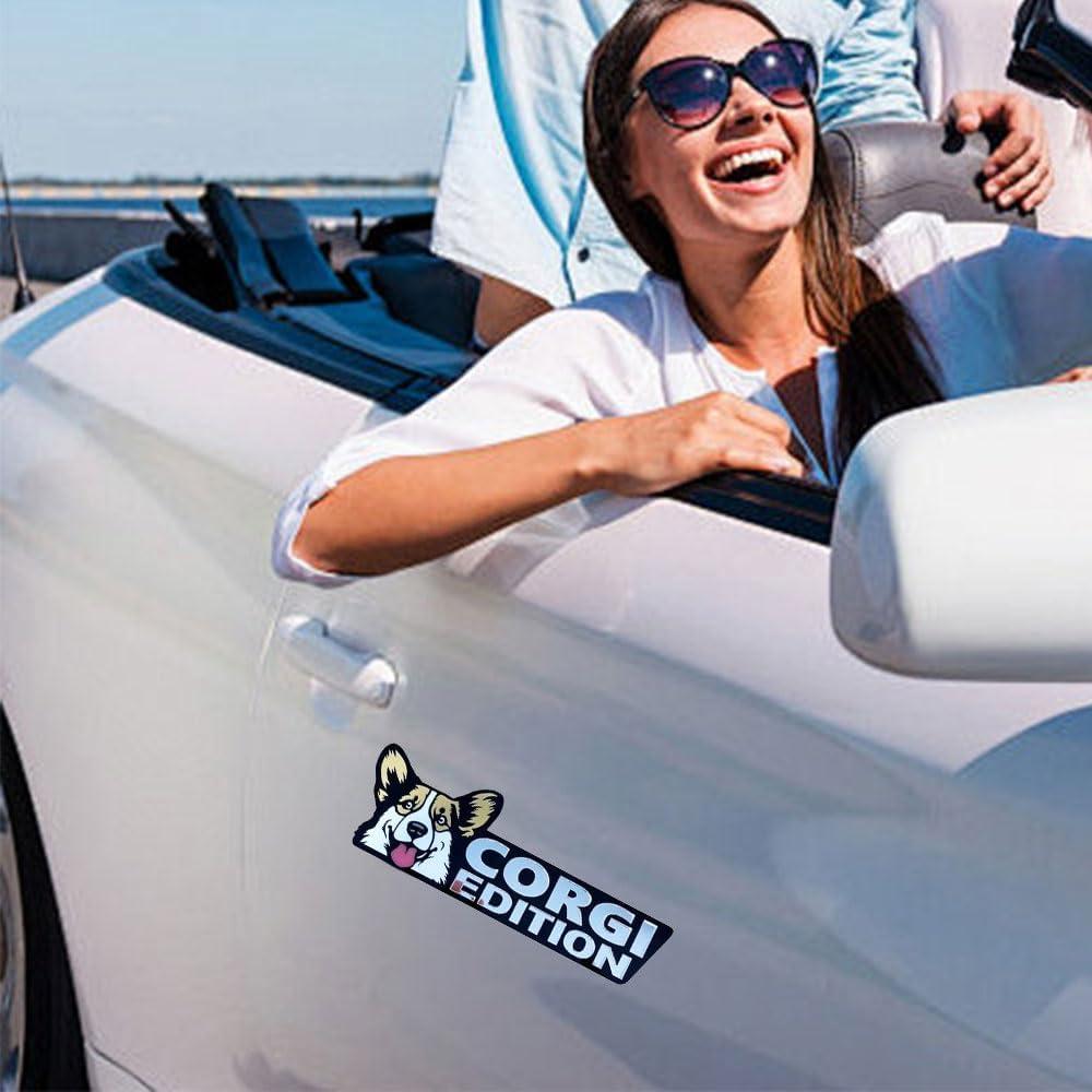 Insignia de Coche Lusebiy Corgi 3D Corte Láser Decorativa