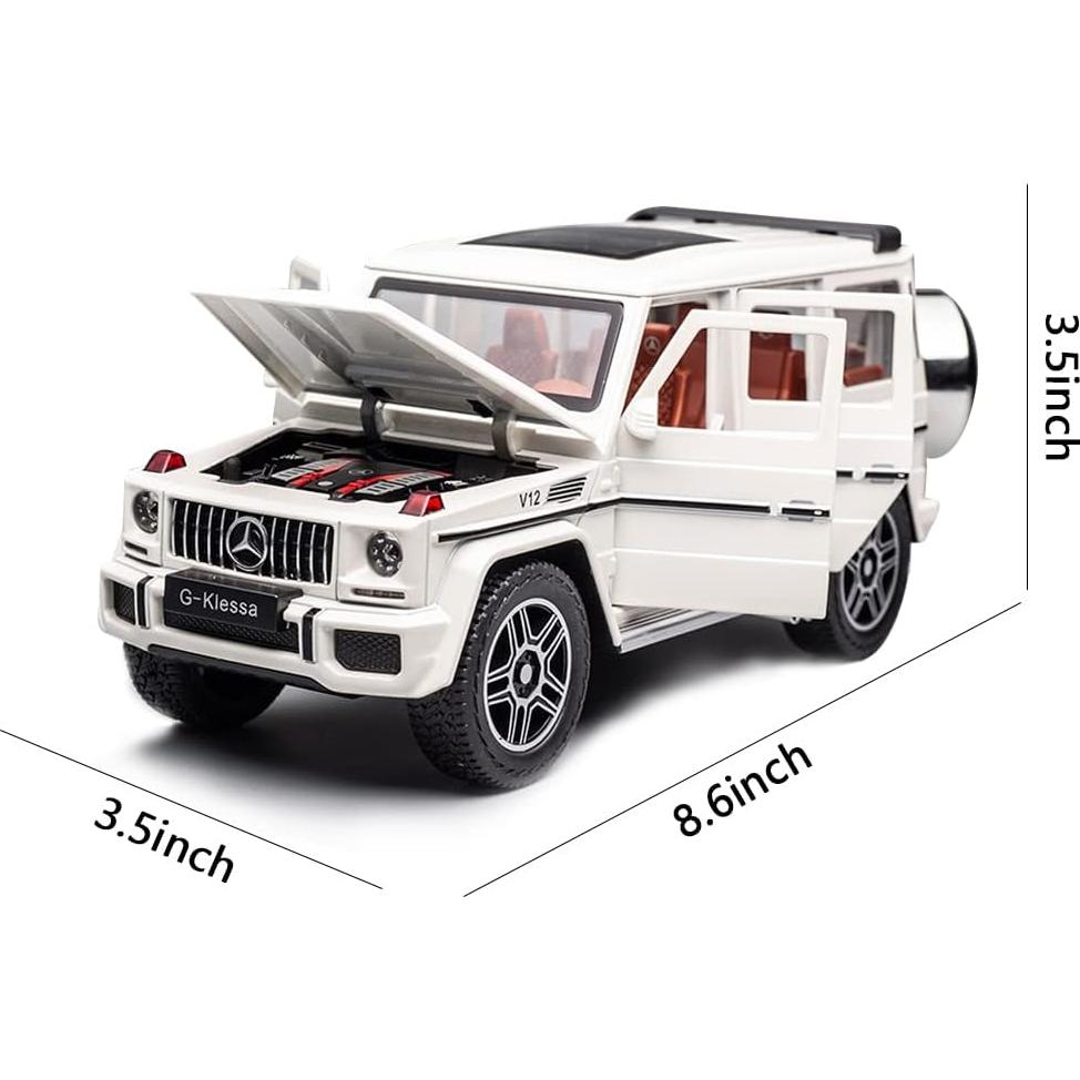 Coche de Juguete EROCK 1/24 Benz G63 AMG Blanco con Sonido