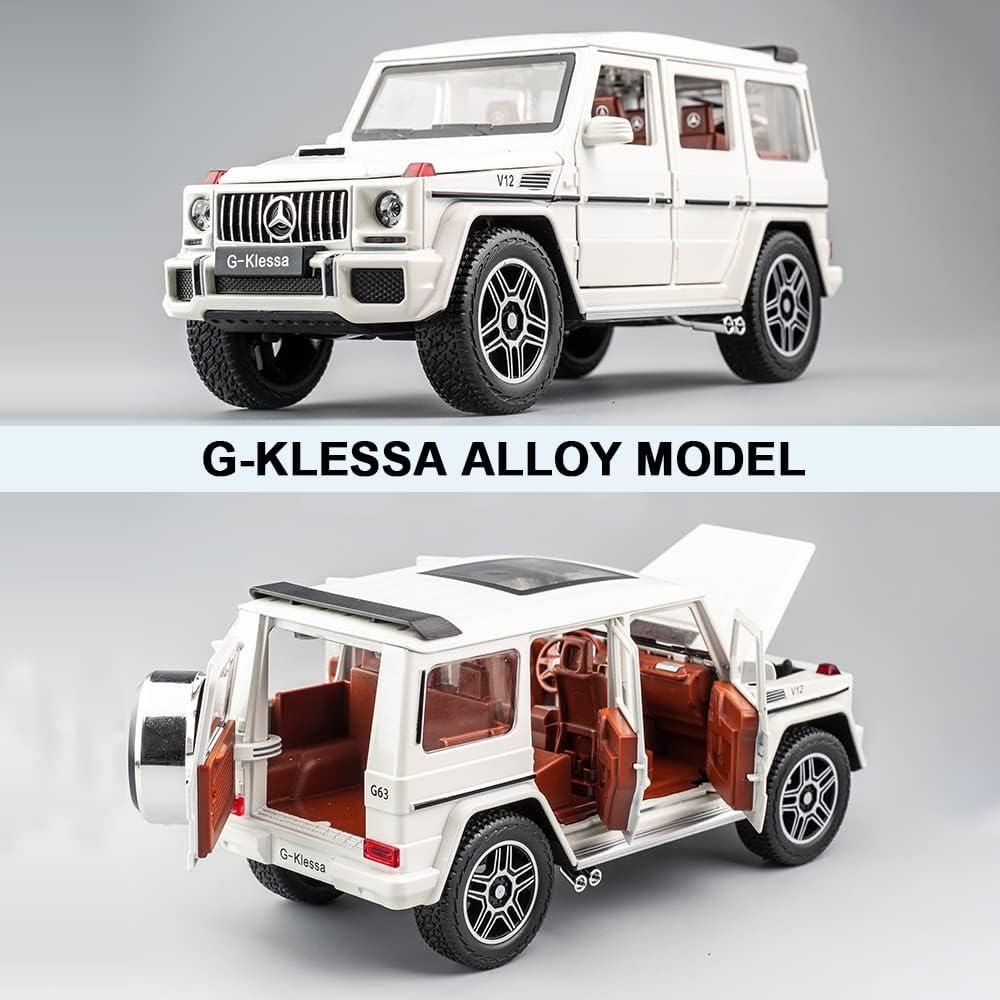 Coche de Juguete EROCK 1/24 Benz G63 AMG Blanco con Sonido