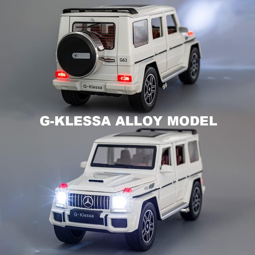 Coche de Juguete EROCK 1/24 Benz G63 AMG Blanco con Sonido