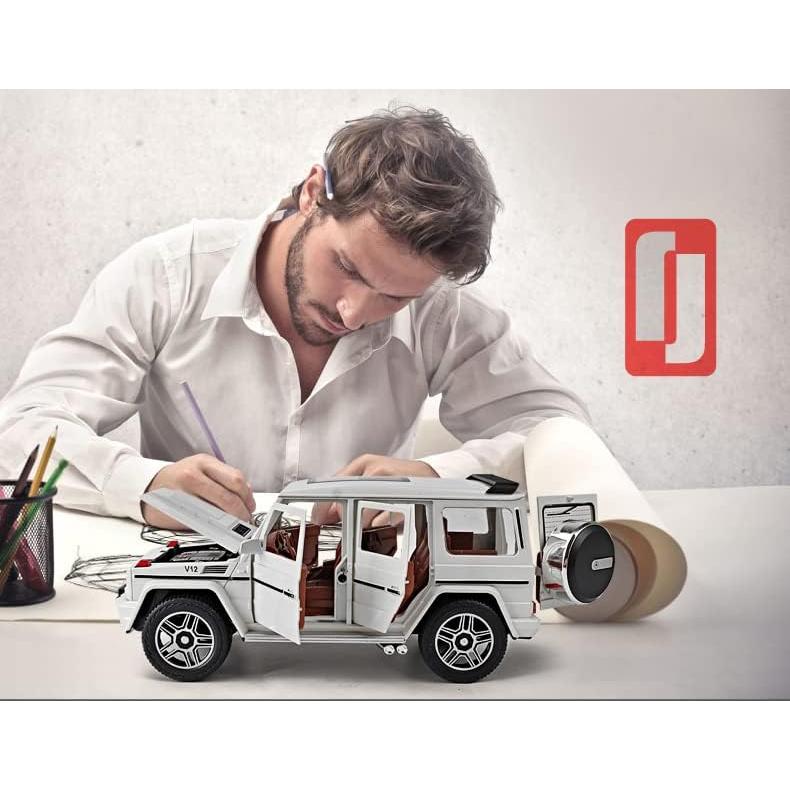 Coche de Juguete EROCK 1/24 Benz G63 AMG Blanco con Sonido