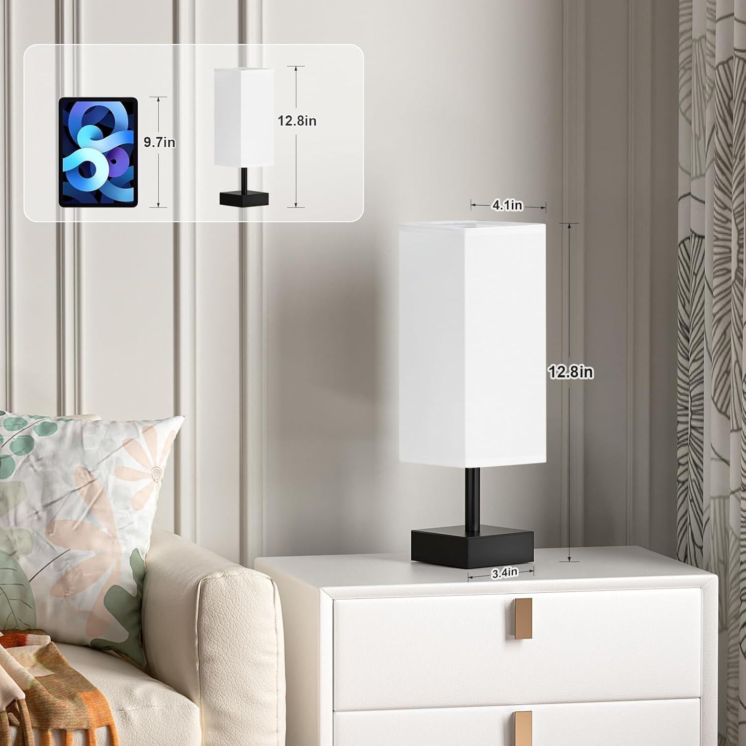 Lámpara de Mesa Aooshine Blanca Minimalista 33.6 cm