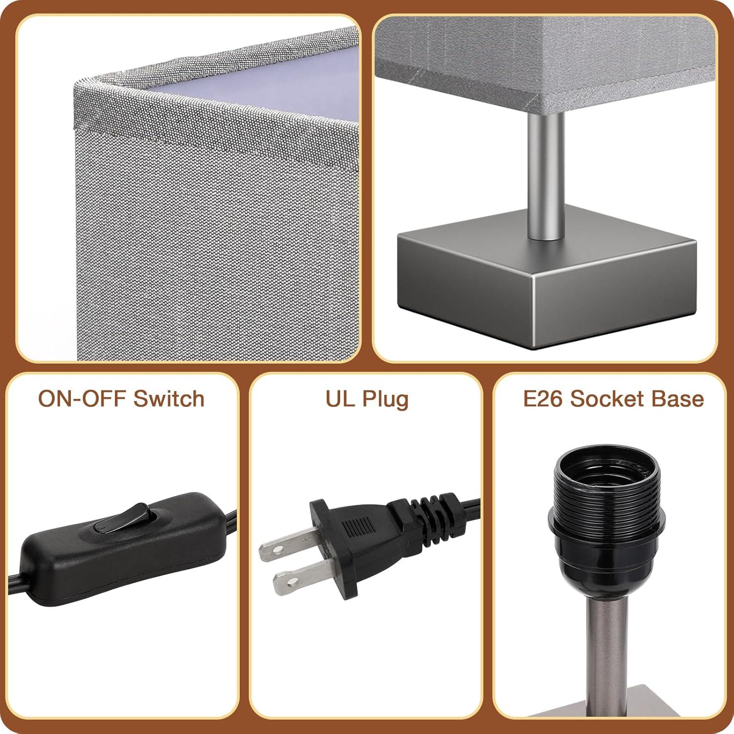 Lámpara de Mesa Aooshine Gris Minimalista 32.5 cm