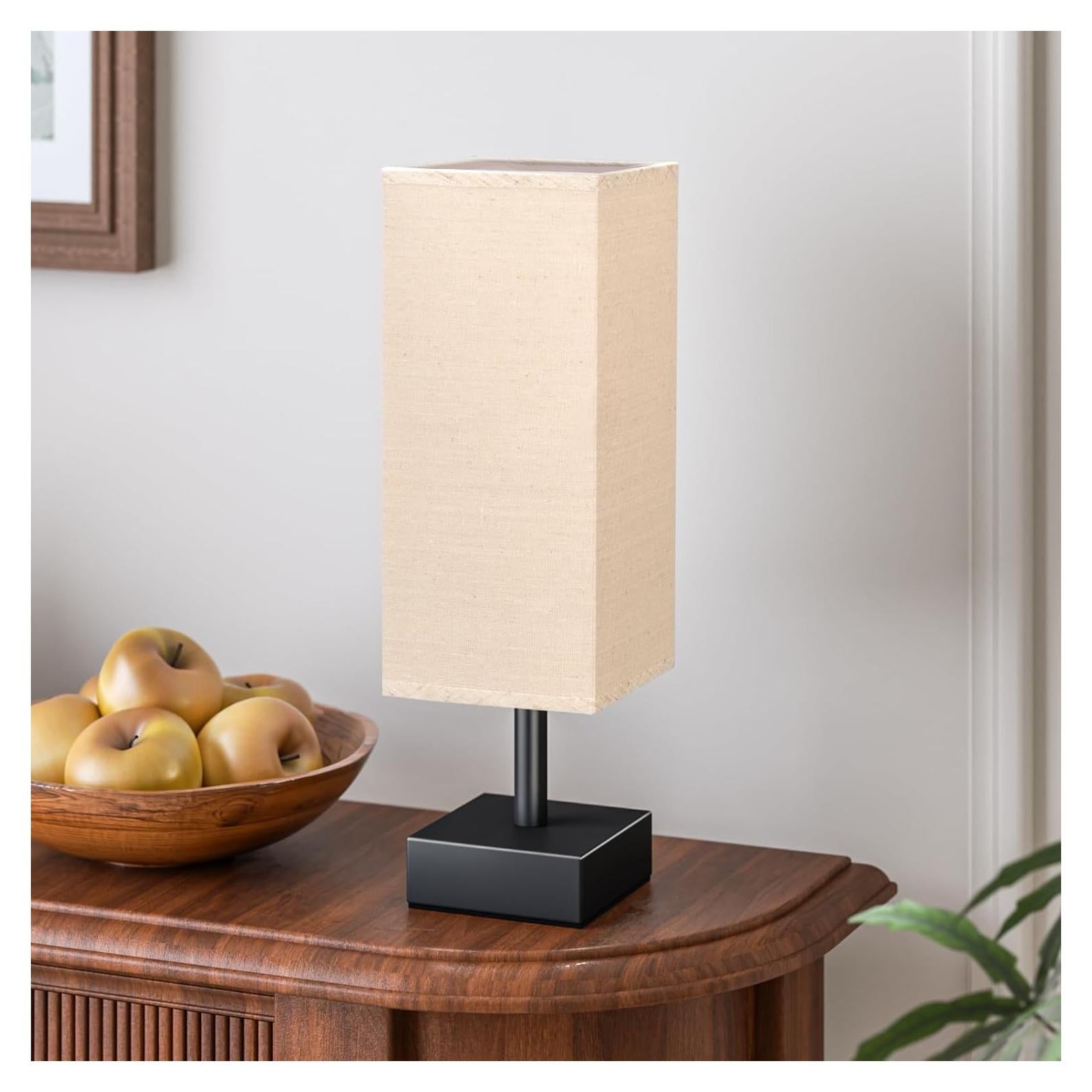 Lámpara de Mesa Aooshine S6-16 Lino Negro 33.6 cm