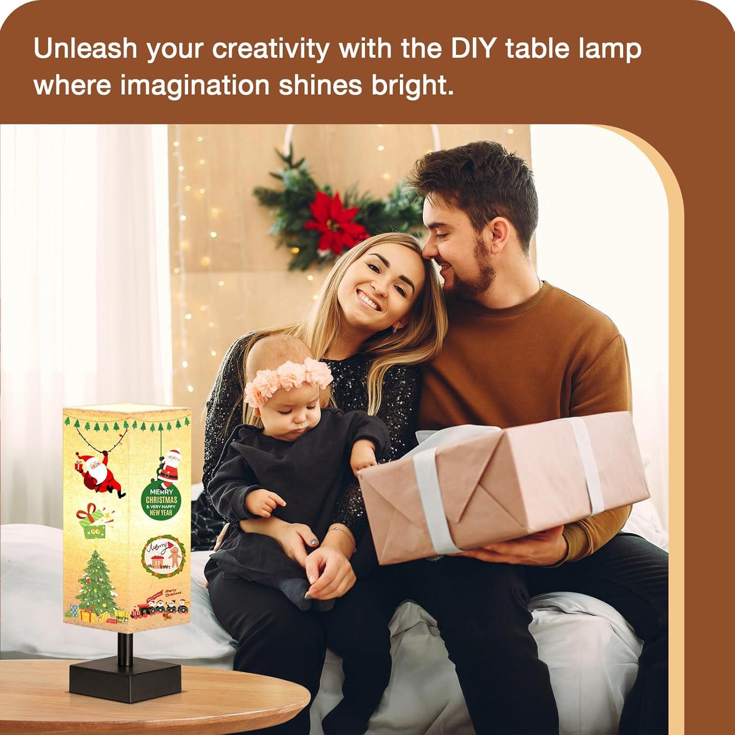 Lámpara de Mesa Aooshine S6-16 Lino Negro 33.6 cm