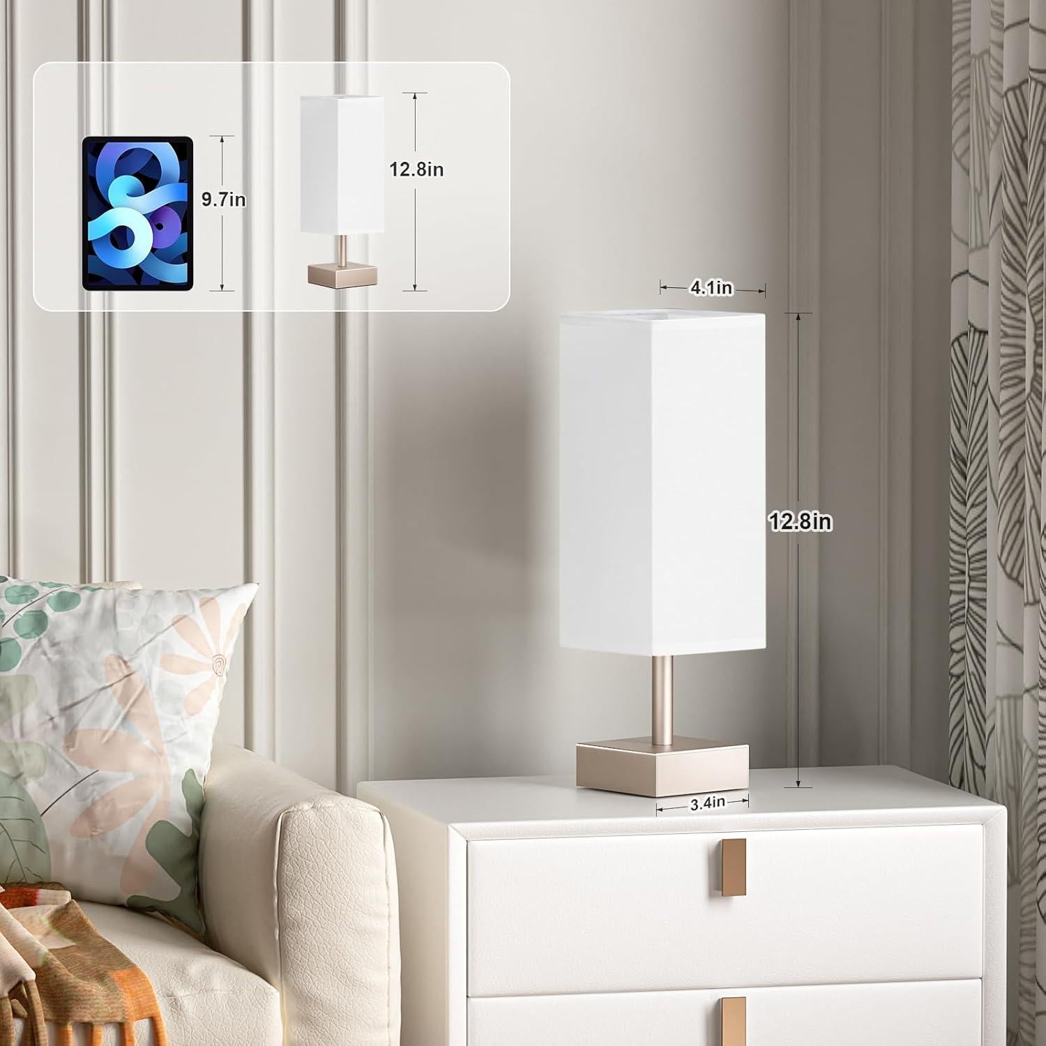 Lámpara de Mesa Aooshine 32.5cm Minimalista Blanca