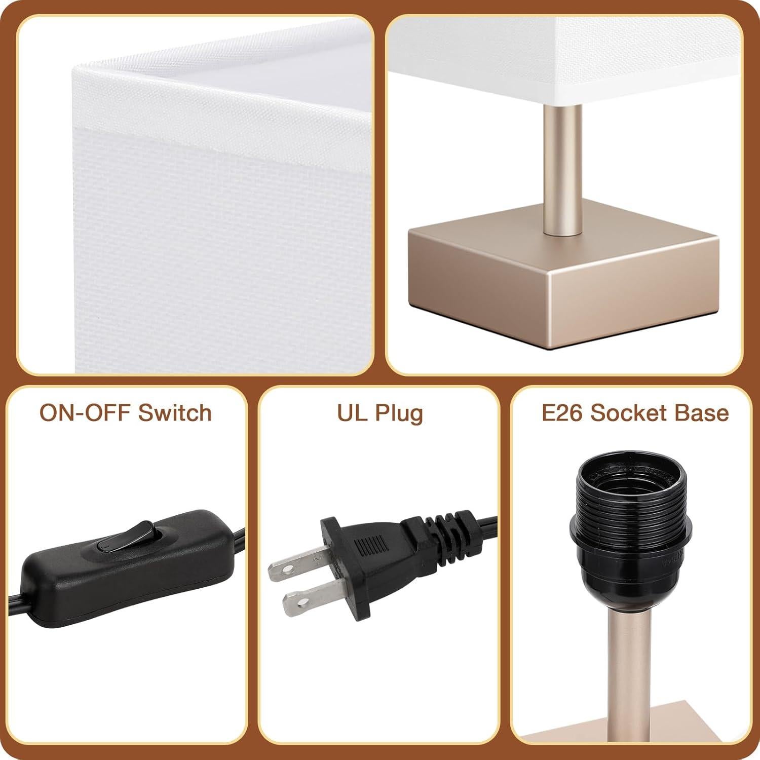 Lámpara de Mesa Aooshine 32.5cm Minimalista Blanca