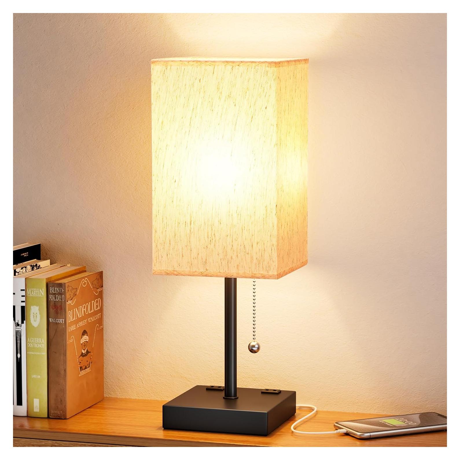 Lámpara de Mesa Aooshine con Puertos USB y 3 Temperaturas