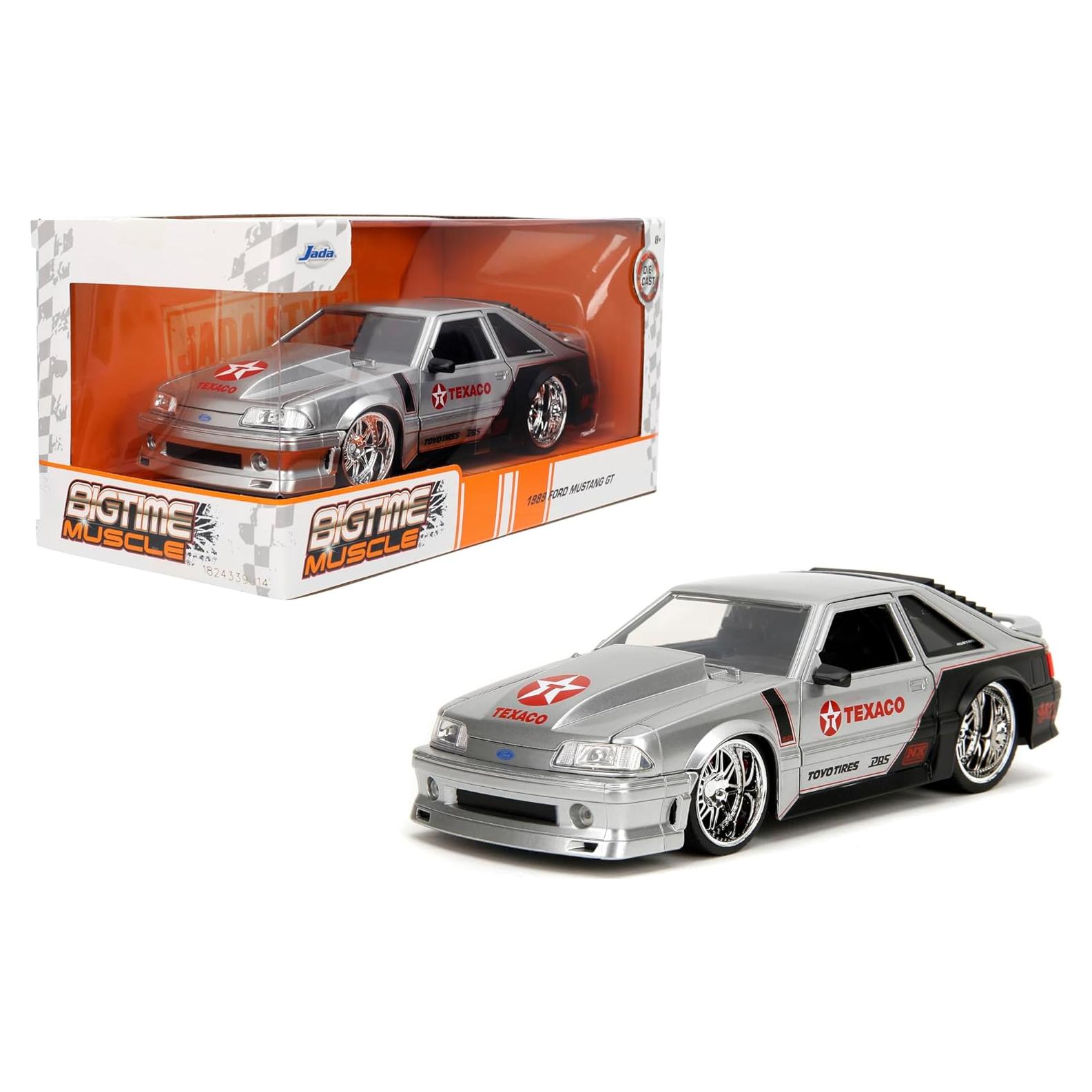 Coche Die-cast Jada Toys 1989 Ford Mustang GT 1:24 Plata