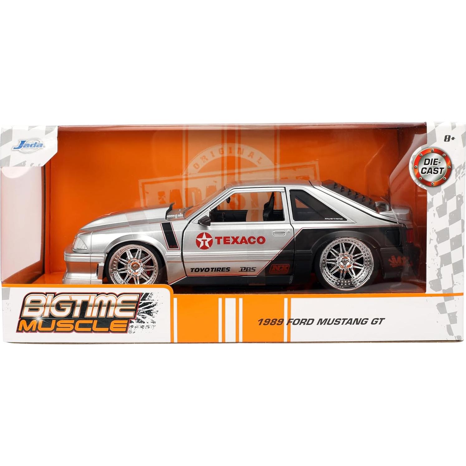 Coche Die-cast Jada Toys 1989 Ford Mustang GT 1:24 Plata