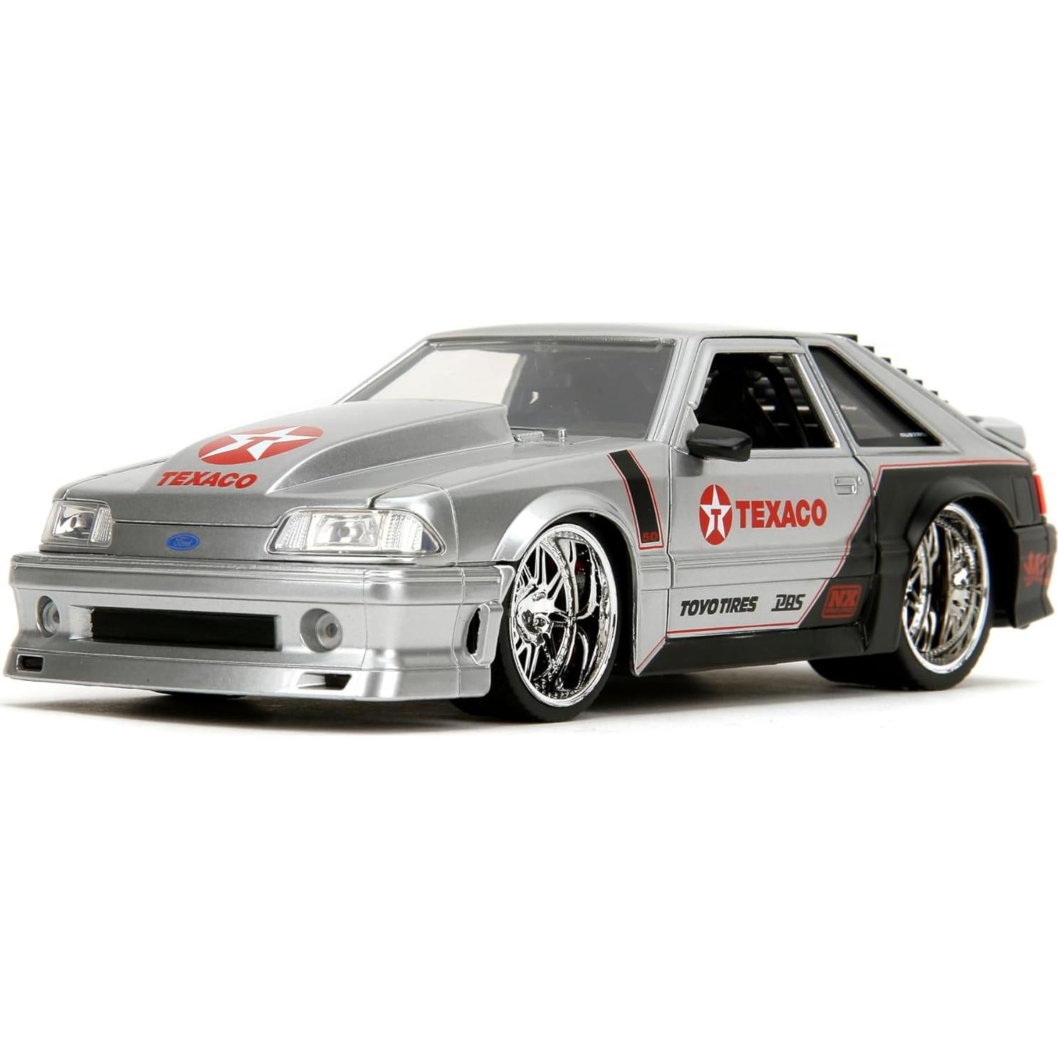 Coche Die-cast Jada Toys 1989 Ford Mustang GT 1:24 Plata