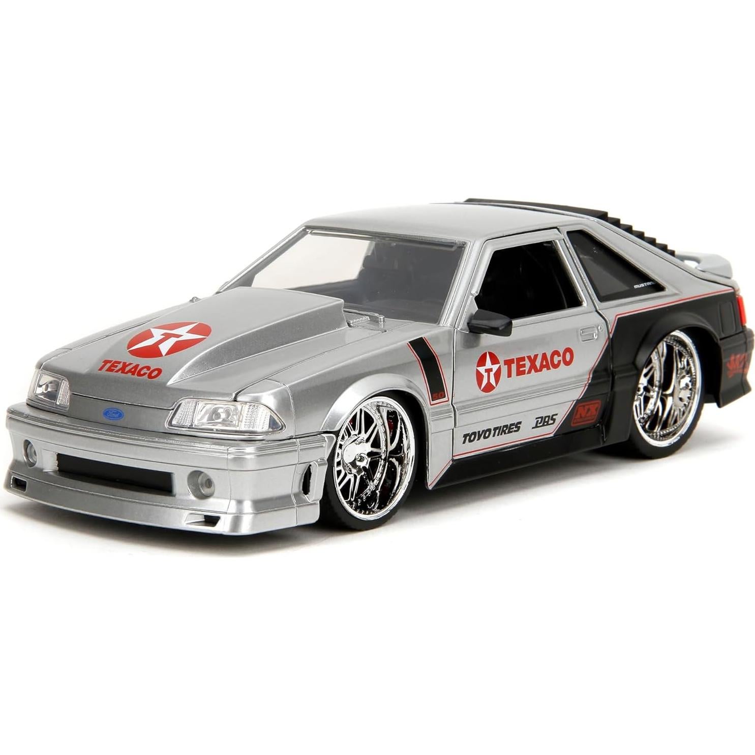 Coche Die-cast Jada Toys 1989 Ford Mustang GT 1:24 Plata