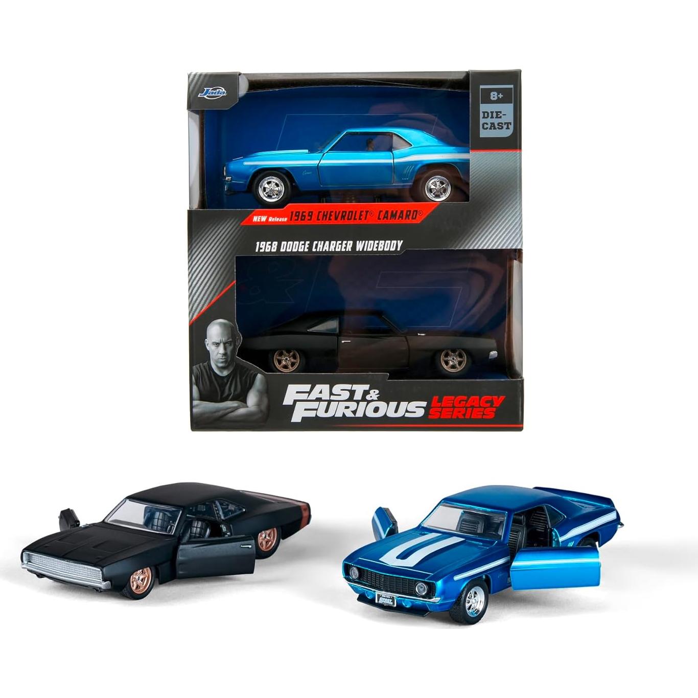 Jada Toys - Coches Rápidos y Furiosos 2 Pack - Camaro 1969 y Charger 1968