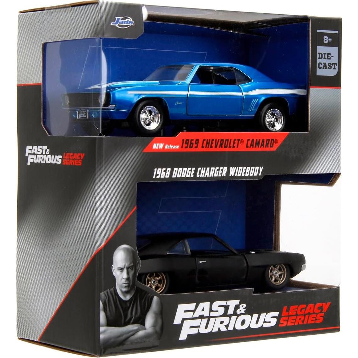 Jada Toys - Coches Rápidos y Furiosos 2 Pack - Camaro 1969 y Charger 1968