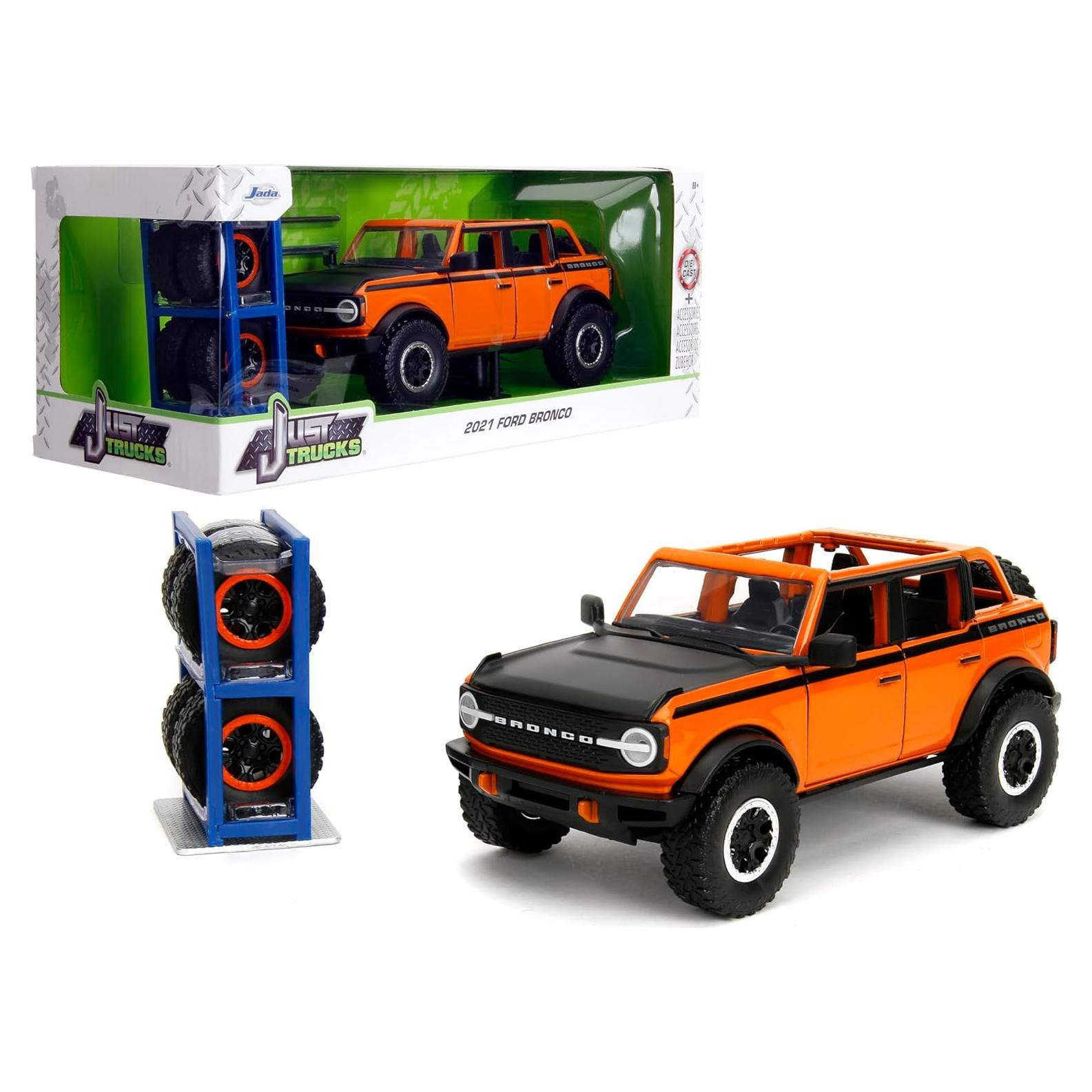 Camión Die-Cast Just Trucks 2021 Ford Bronco 1:24 Naranja