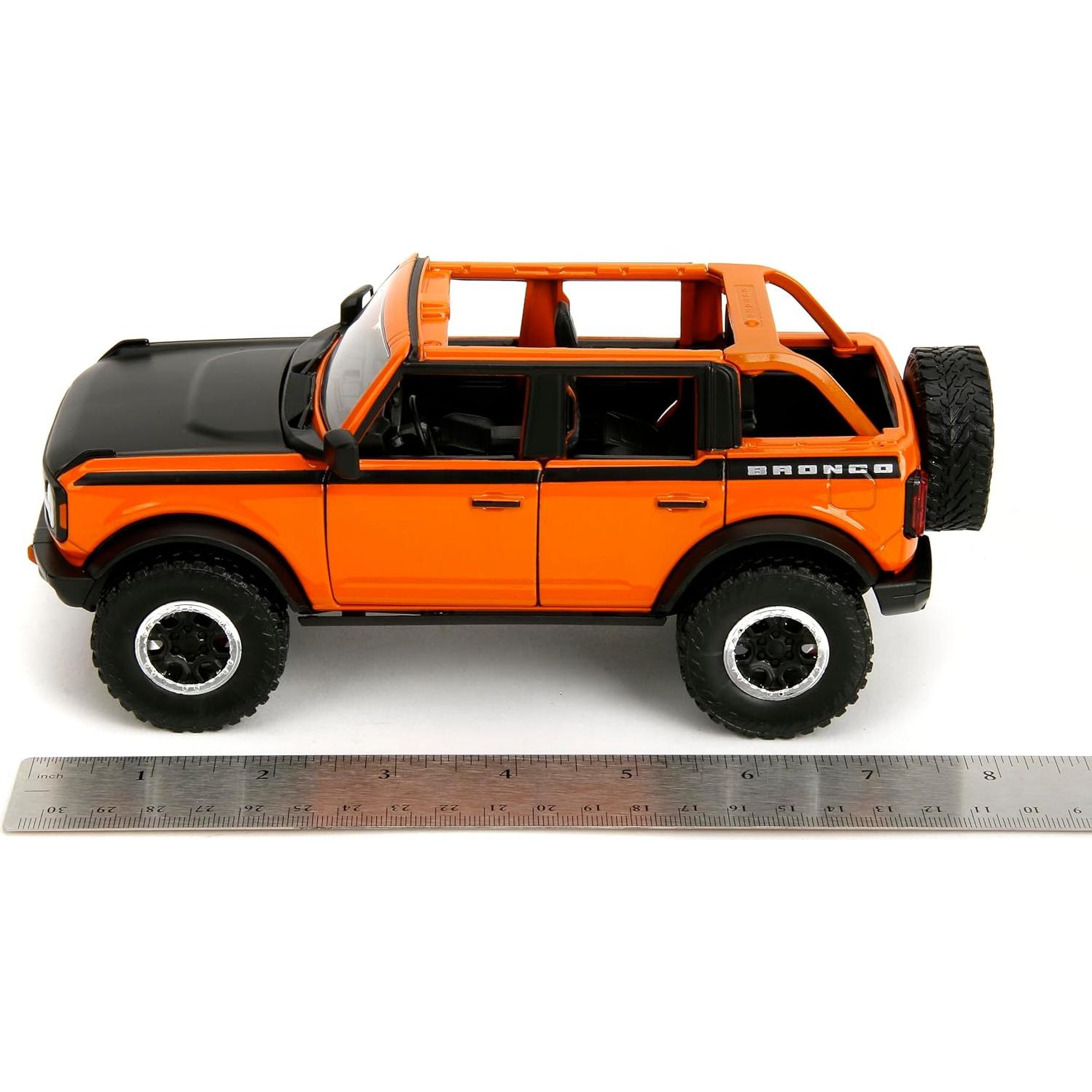 Camión Die-Cast Just Trucks 2021 Ford Bronco 1:24 Naranja