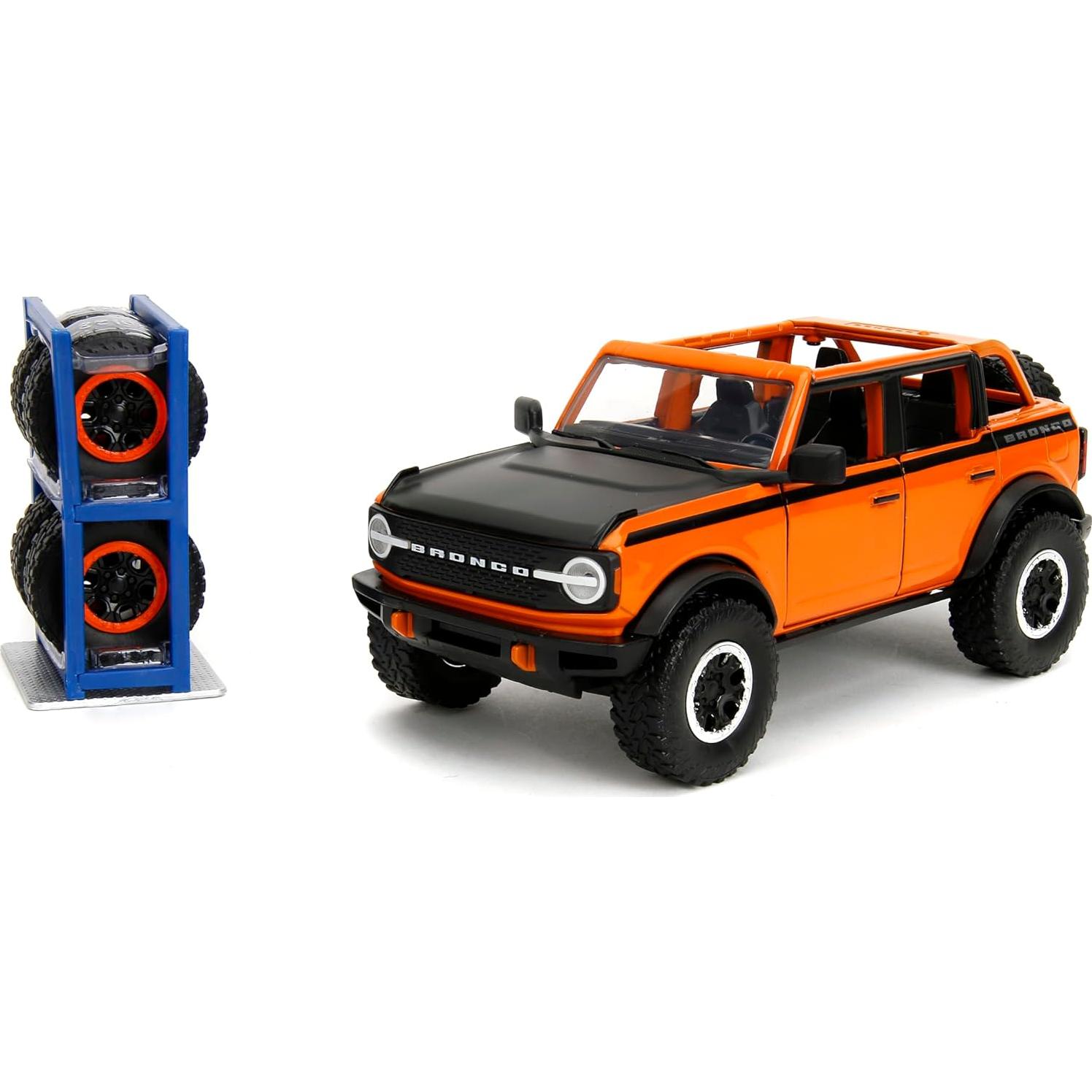 Camión Die-Cast Just Trucks 2021 Ford Bronco 1:24 Naranja