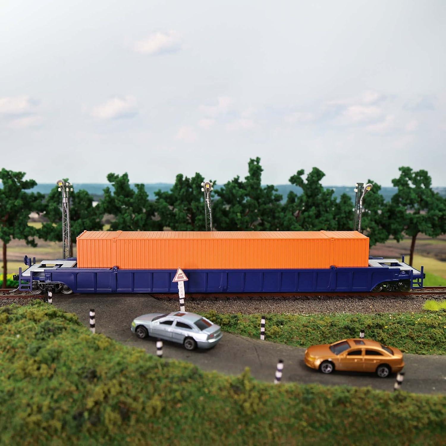 Carro Plano HO Evemodel 53ft Azul 1:87 para Ferrocarriles