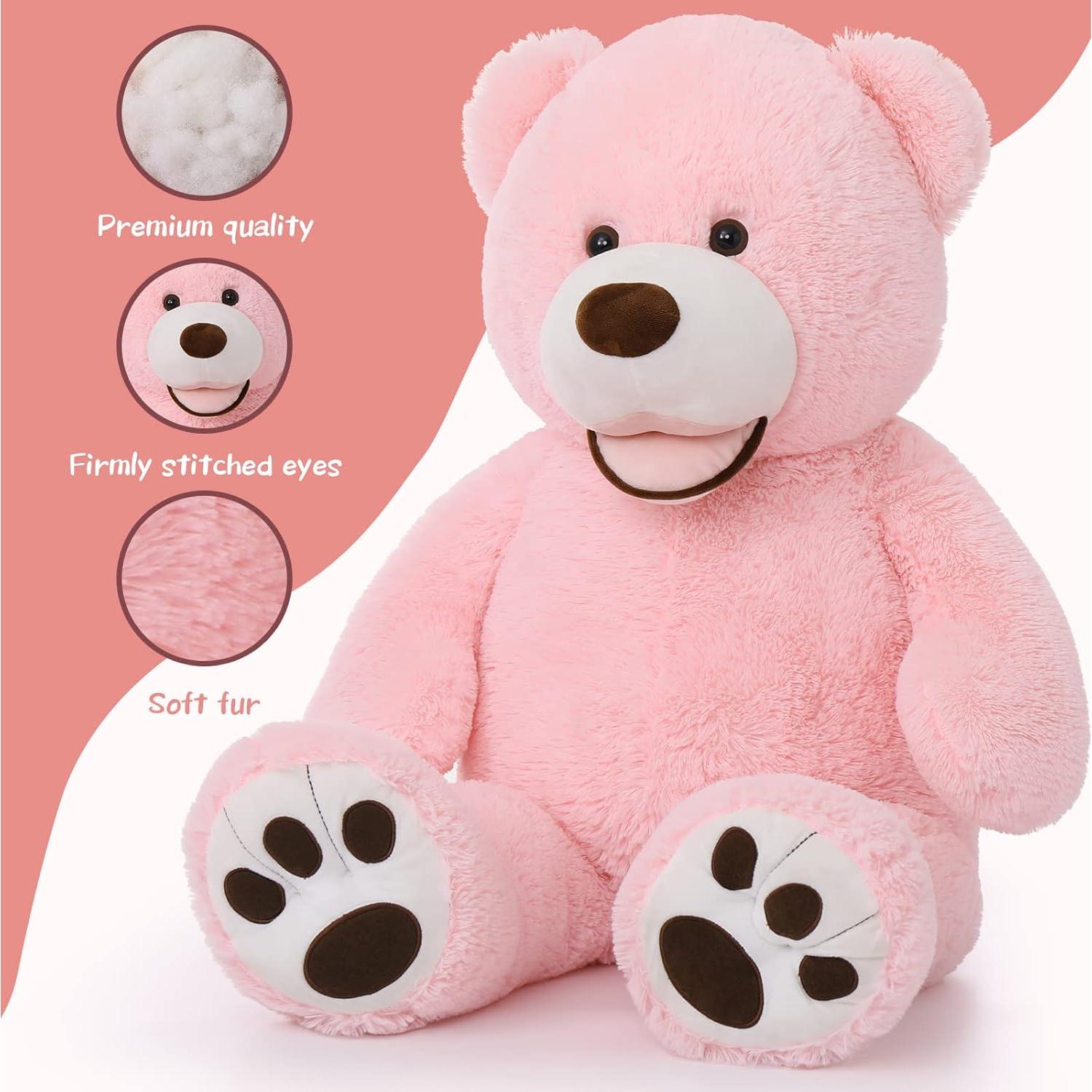 Oso de Peluche Rosa Grande MorisMos 99 cm Suave y Acogedor