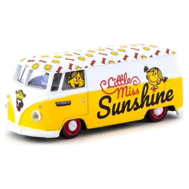 Type II T1 Panel Van Little Miss Sunshine Yellow & White Mr. Men & Little Miss Collab64 1/64 Diecast Model Car by Schuco & Tarmac Works T64S-005-MMLM