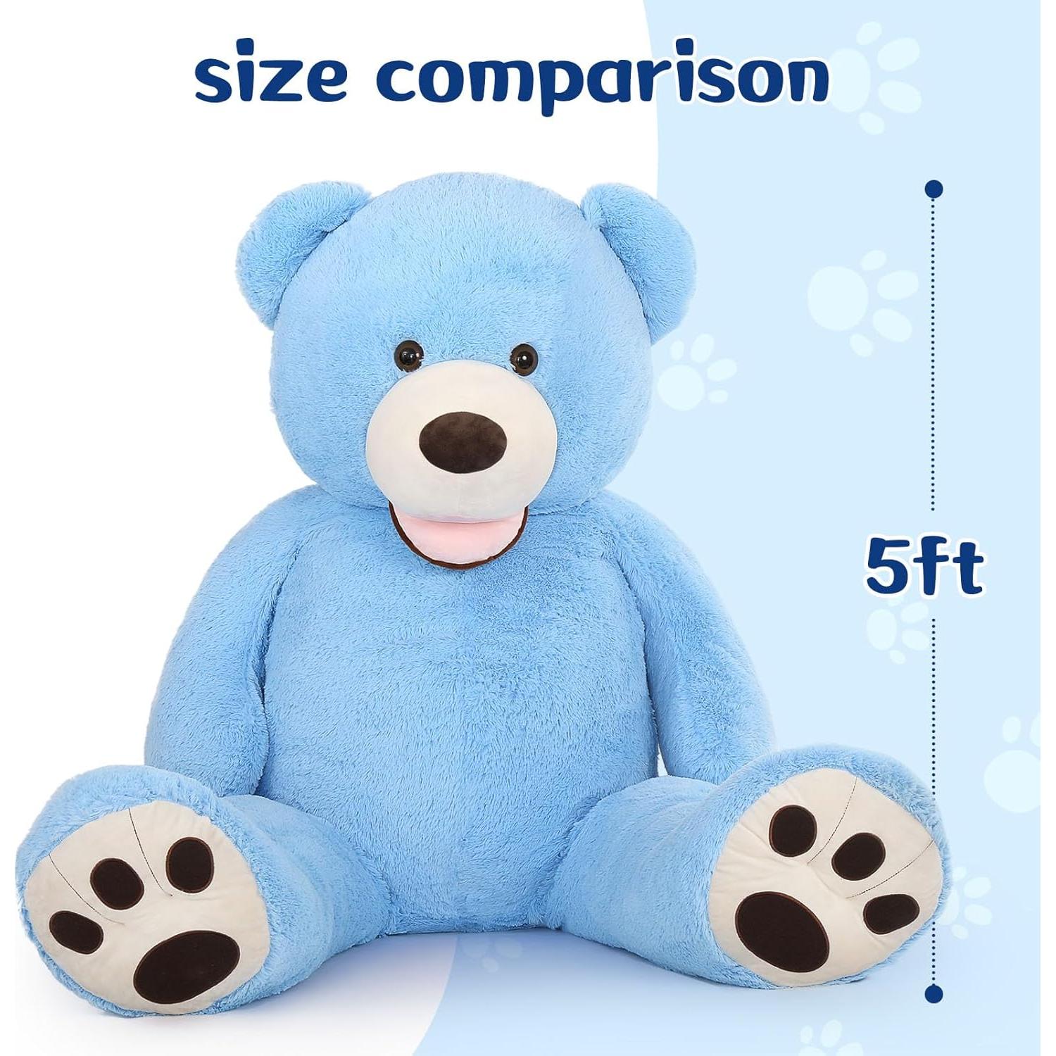 Oso de Peluche Gigante MorisMos 152 cm Azul Suave