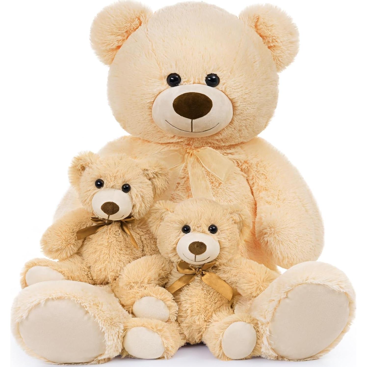 Oso de Peluche Gigante MorisMos con 2 Bebés 91 cm