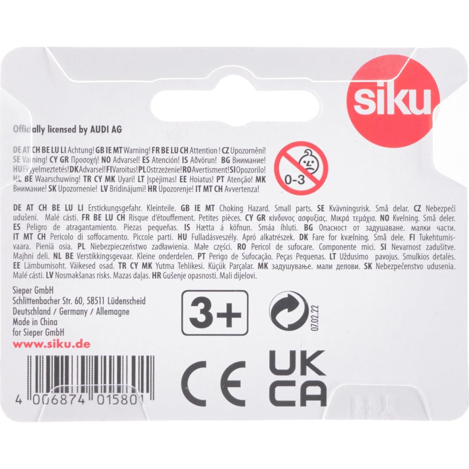 Coche de Juguete Audi RS 5 Siku 1580 Metal 8.1cm Multicolor