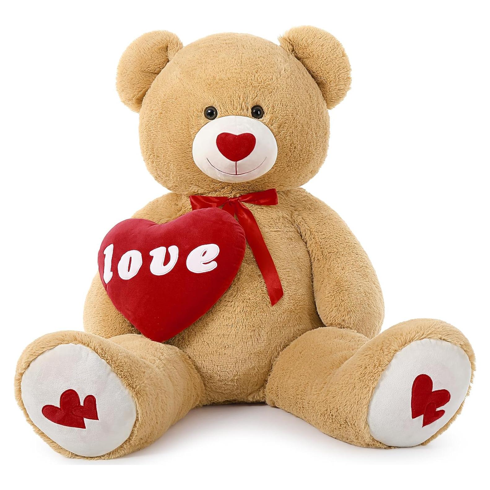 Oso de Peluche Gigante MorisMos 129 cm Corazón Rojo