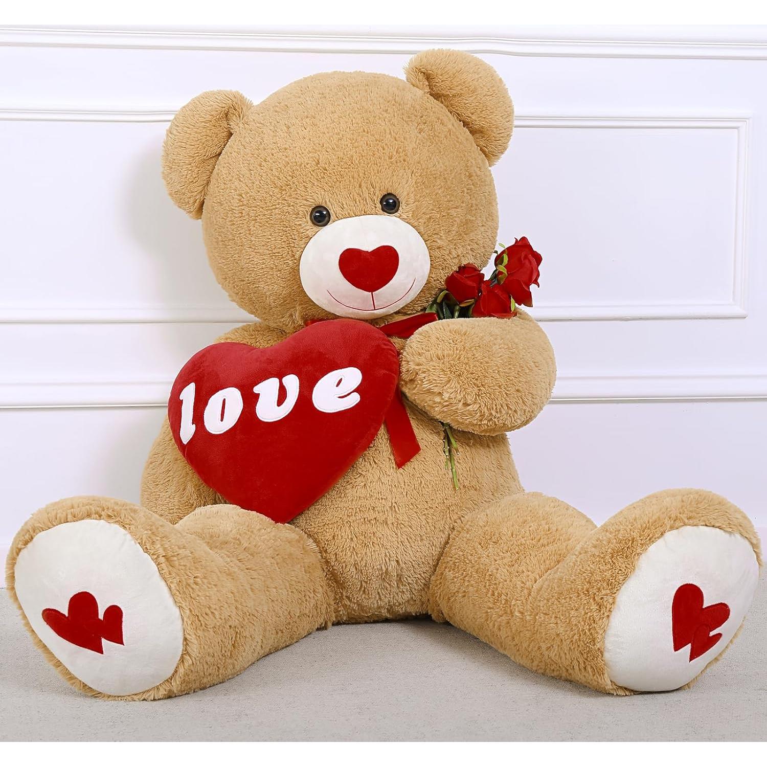 Oso de Peluche Gigante MorisMos 129 cm Corazón Rojo