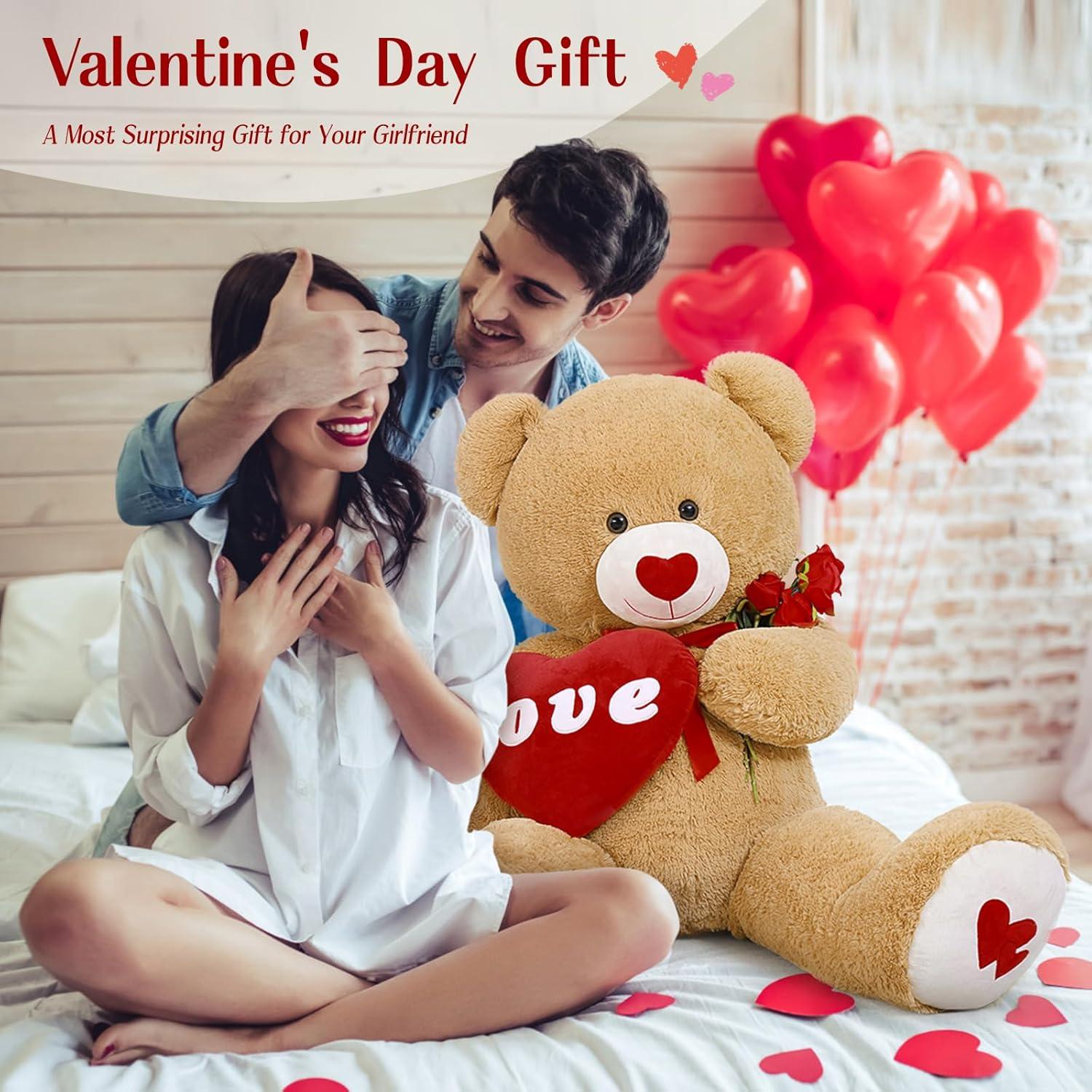 Oso de Peluche Gigante MorisMos 129 cm Corazón Rojo