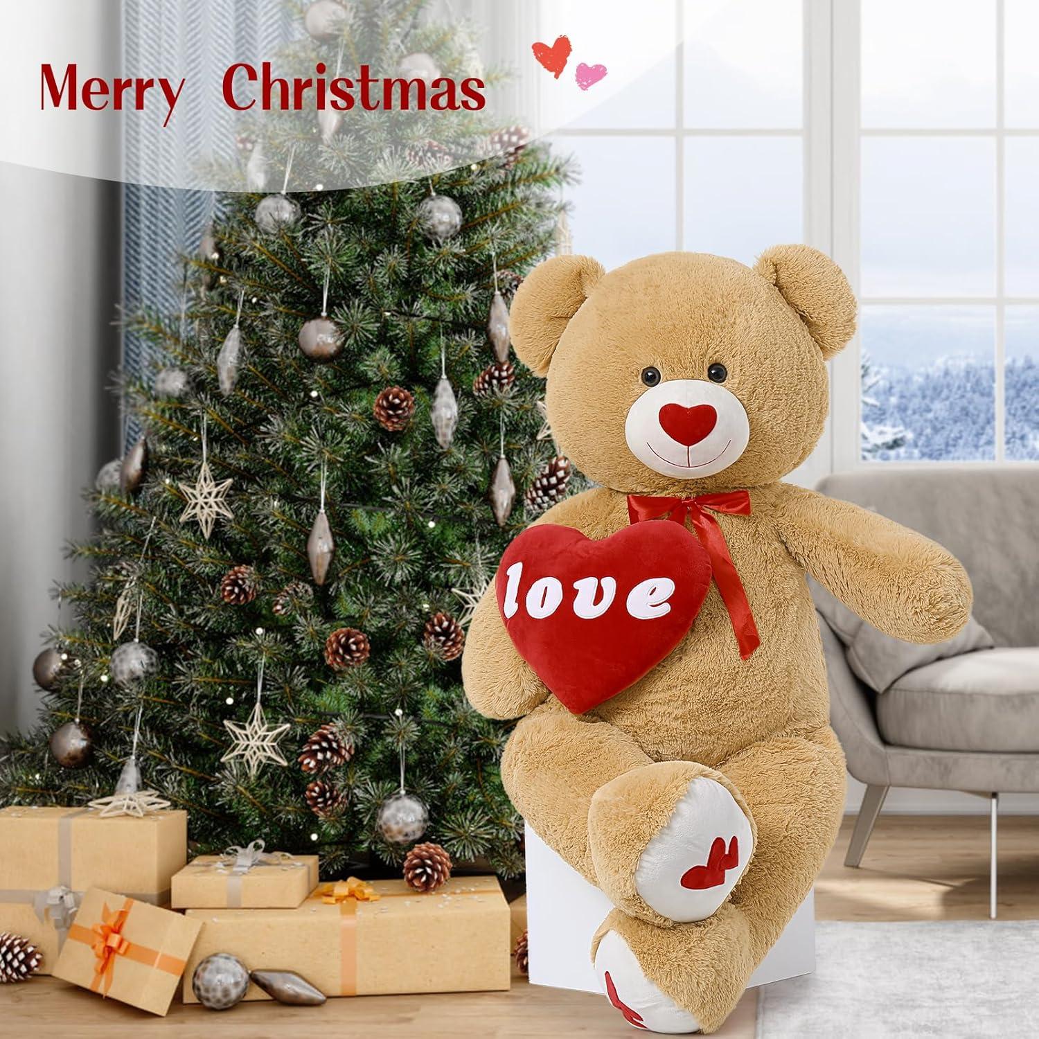 Oso de Peluche Gigante MorisMos 129 cm Corazón Rojo