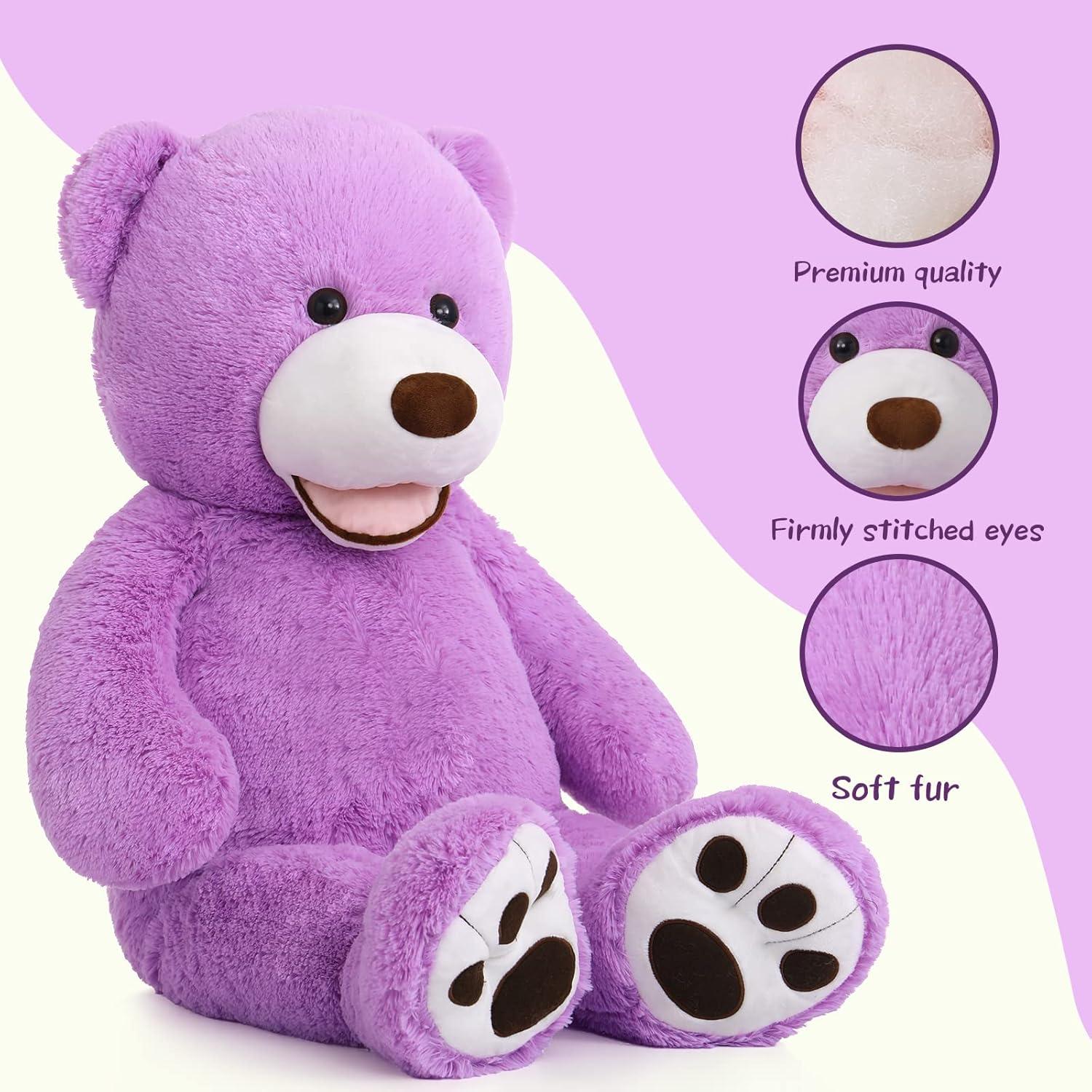 Oso de Peluche MorisMos Morado 99 cm Suave y Grande