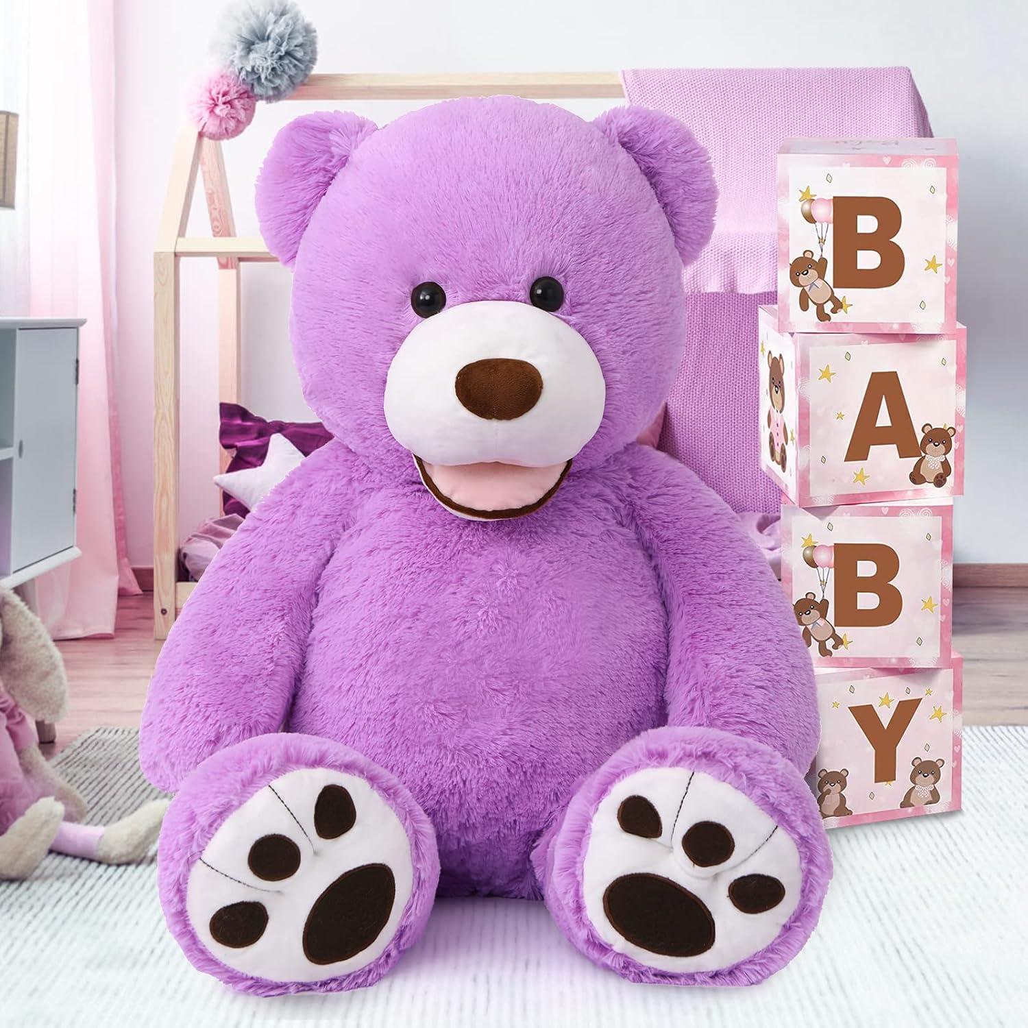 Oso de Peluche MorisMos Morado 99 cm Suave y Grande