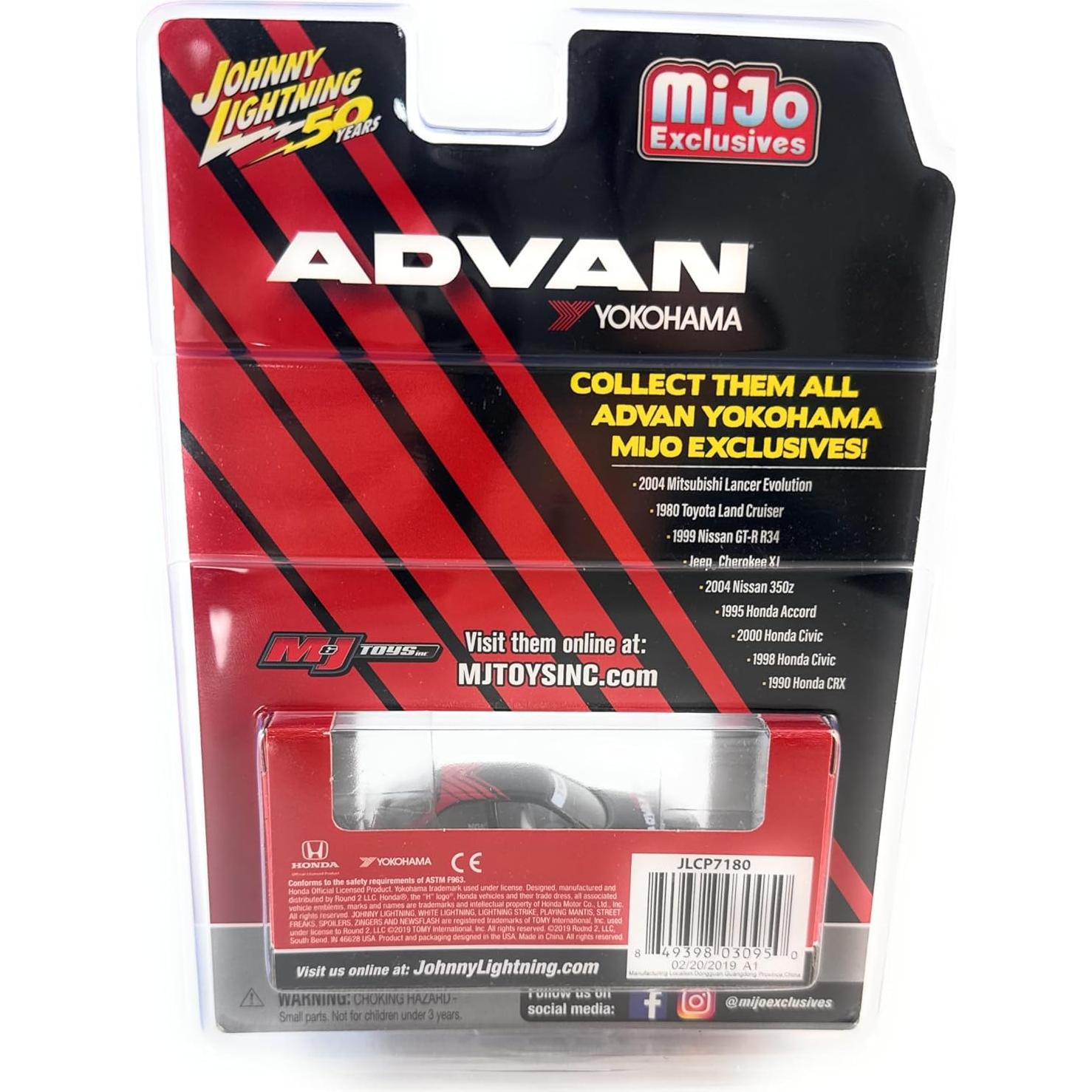 Modelo de Coche Johnny Lightning Honda Civic 1998 1:64 Rojo