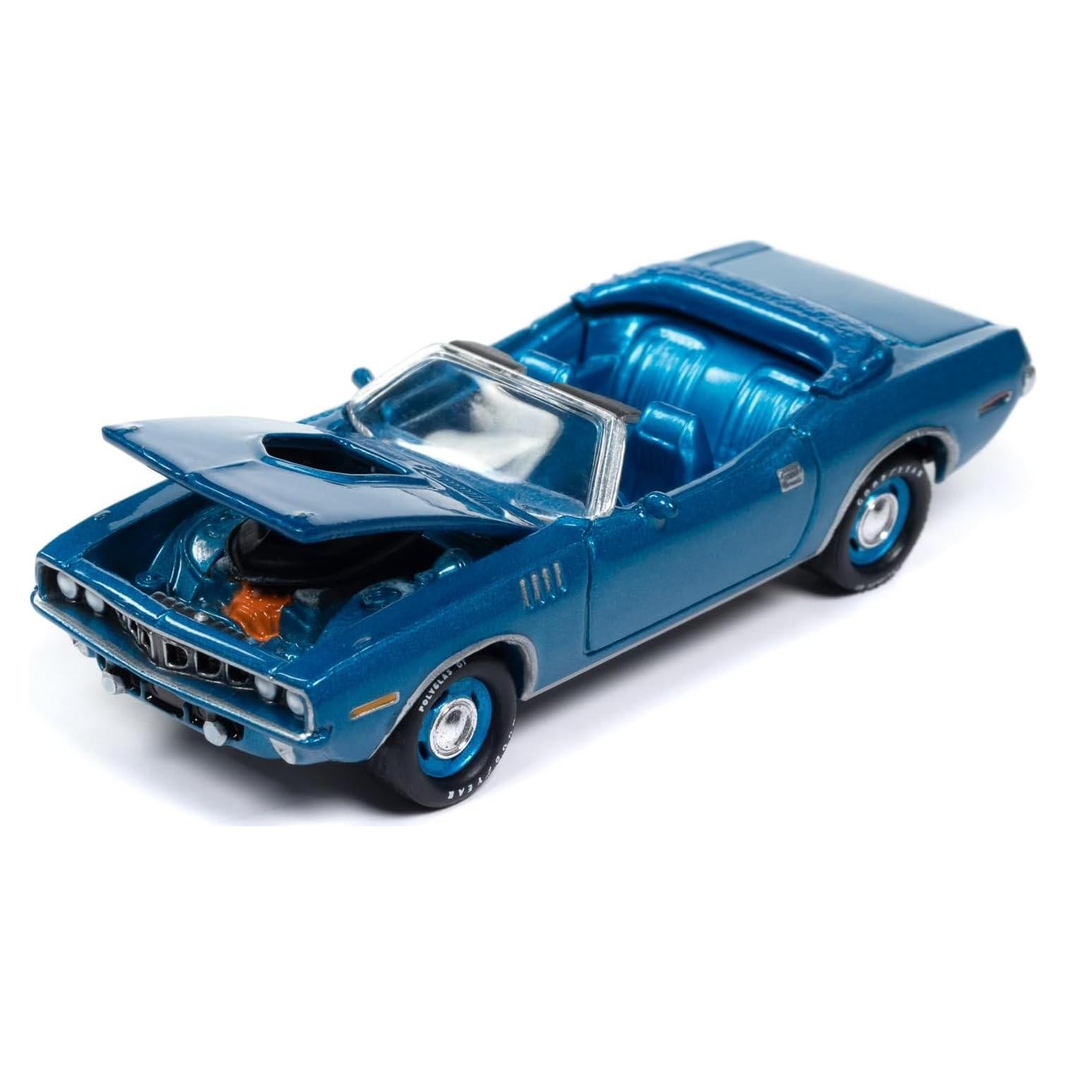 Coche Diecast Johnny Lightning 1971 Plymouth Barracuda Azul