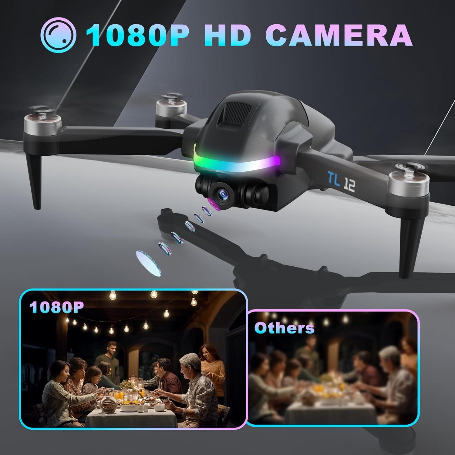 Dron Tolatoyus TL12 con Cámara 1080P y Luces RGB