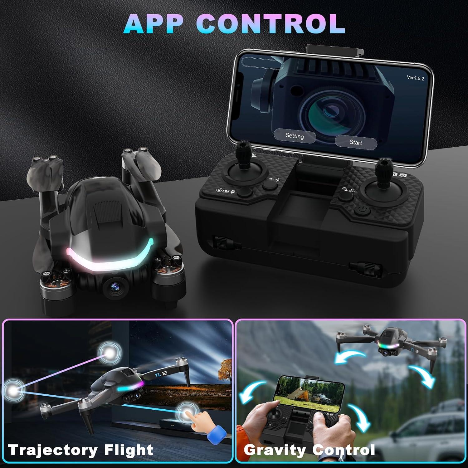 Dron Tolatoyus TL12 con Cámara 1080P y Luces RGB