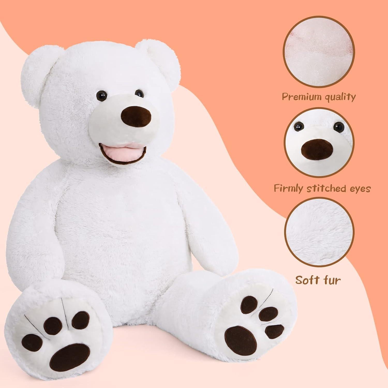 Oso de Peluche Gigante MorisMos Blanco 129 cm Suave