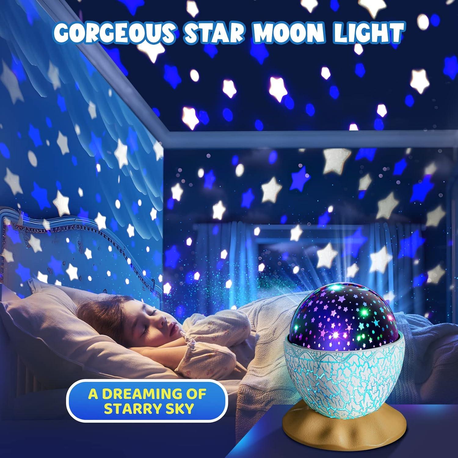 Luz Nocturna Proyector Dinosaurio y Estrellas Strawbetter