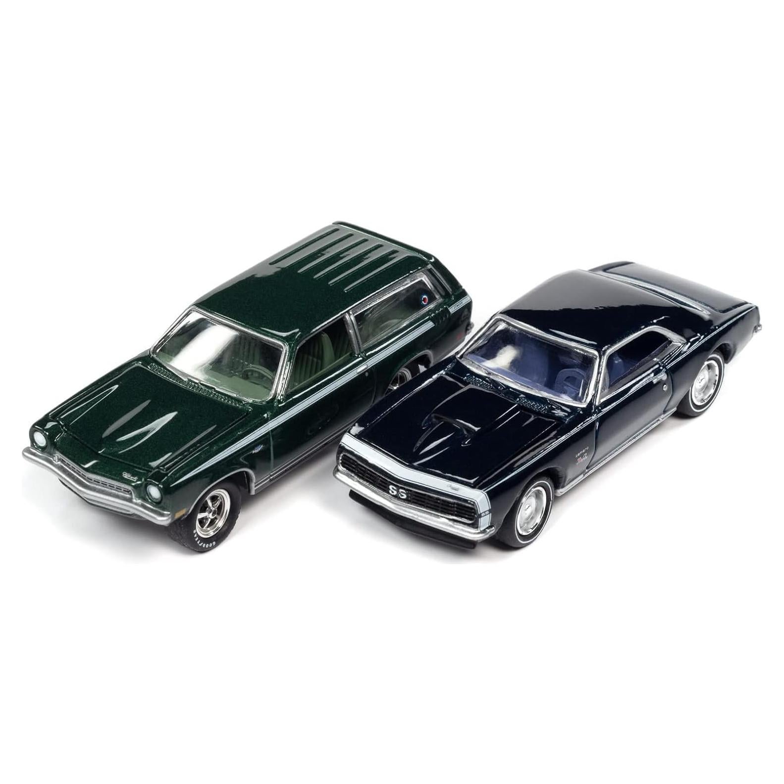 Set de 2 Autos Diecast 1/64 Johnny Lightning Camaro y Vega